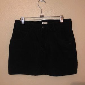 Black corduroy miniskirt
